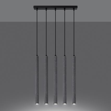Lámpara colgante PASTELO 5xG9/8W/230V concreto