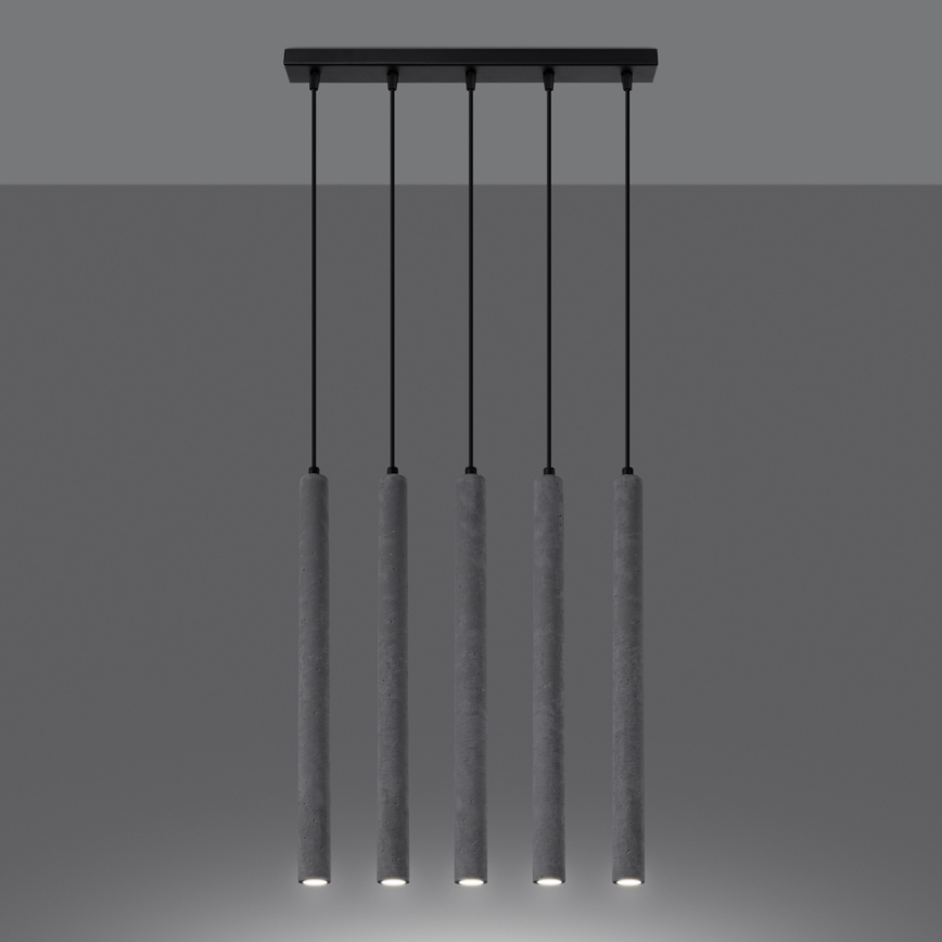 Lámpara colgante PASTELO 5xG9/8W/230V concreto