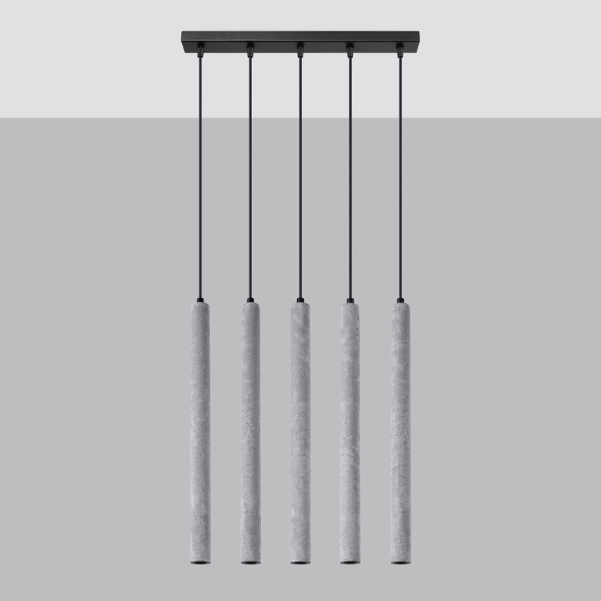 Lámpara colgante PASTELO 5xG9/8W/230V concreto