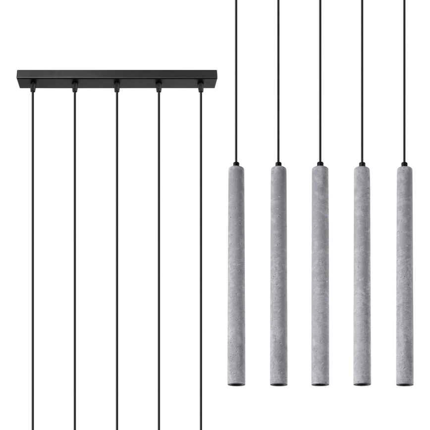 Lámpara colgante PASTELO 5xG9/8W/230V concreto