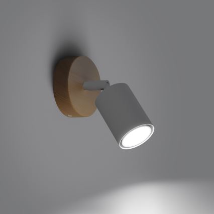Foco de pared VERDO 1xGU10/10W/230V blanco/haya