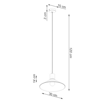 Lámpara colgante JAGA 1xE27/15W/230V diá. 30 cm negro