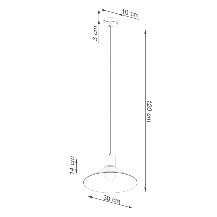 Lámpara colgante JAGA 1xE27/15W/230V diá. 30 cm negro