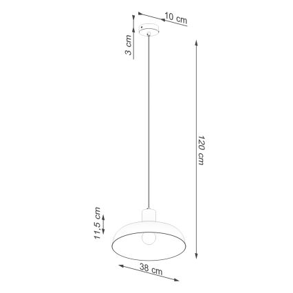 Lámpara colgante INDY 1xE27/15W/230V diá. 38 cm negro