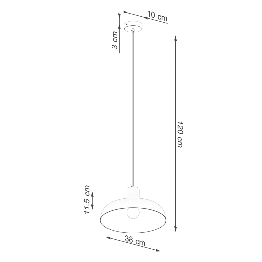 Lámpara colgante INDY 1xE27/15W/230V diá. 38 cm negro