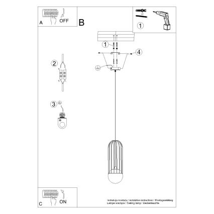 Lámpara colgante BRINA 1xG9/8W/230V blanco