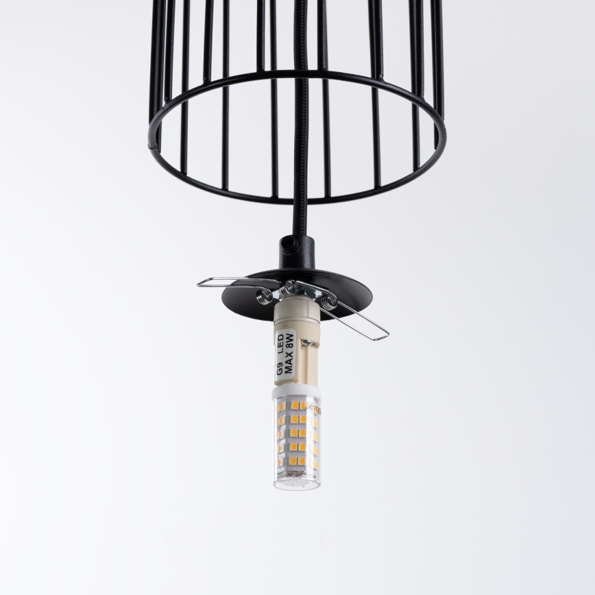 Lámpara colgante BRINA 3xG9/8W/230V negro