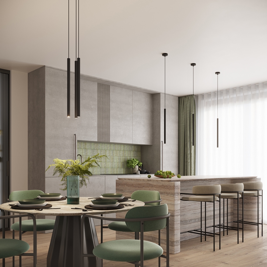 Lámpara colgante ARCHE 1xG9/8W/230V negro