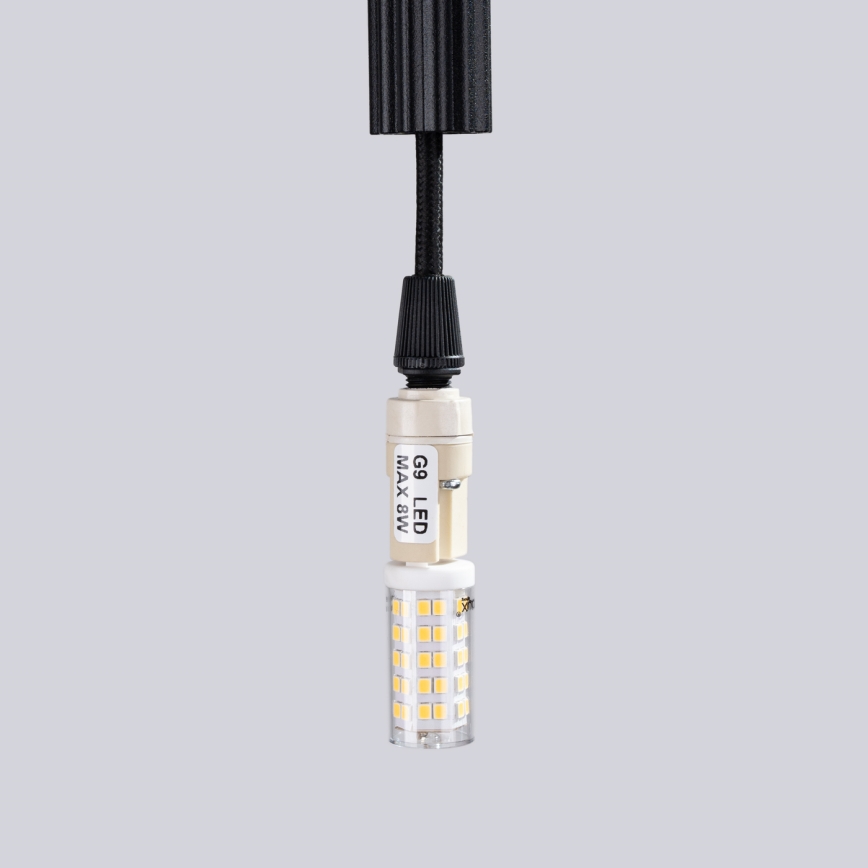 Lámpara colgante ARCHE 1xG9/8W/230V negro