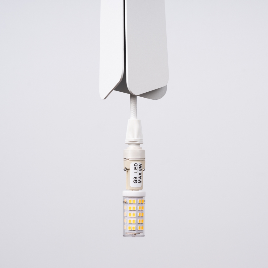 Lámpara colgante PRYSM 1xG9/8W/230V blanco