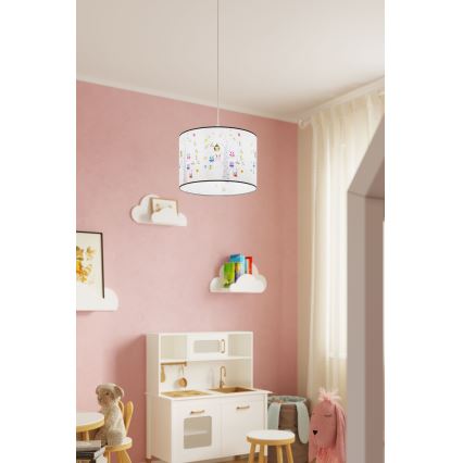 Lámpara colgante infantil OWLS 1xE27/15W/230V diá. 40 cm búhos