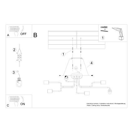 Lámpara de techo VECTOR 6xE27/15W/230V blanco