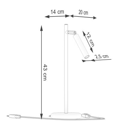 Lámpara de mesa PASTELO 1xG9/8W/230V negro