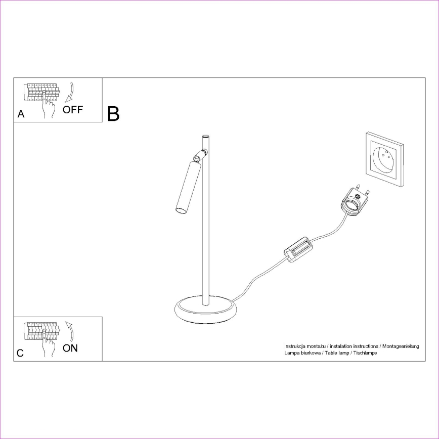Lámpara de mesa PASTELO 1xG9/8W/230V negro