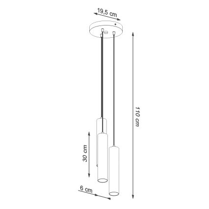 Lámpara colgante LAGOS 3xGU10/10W/230V color crema