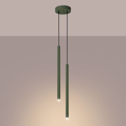 Lámpara colgante PASTELO 2xG9/8W/230V verde