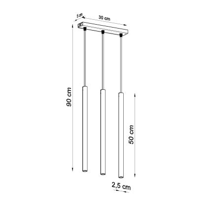 Lámpara colgante PASTELO 3xG9/8W/230V verde