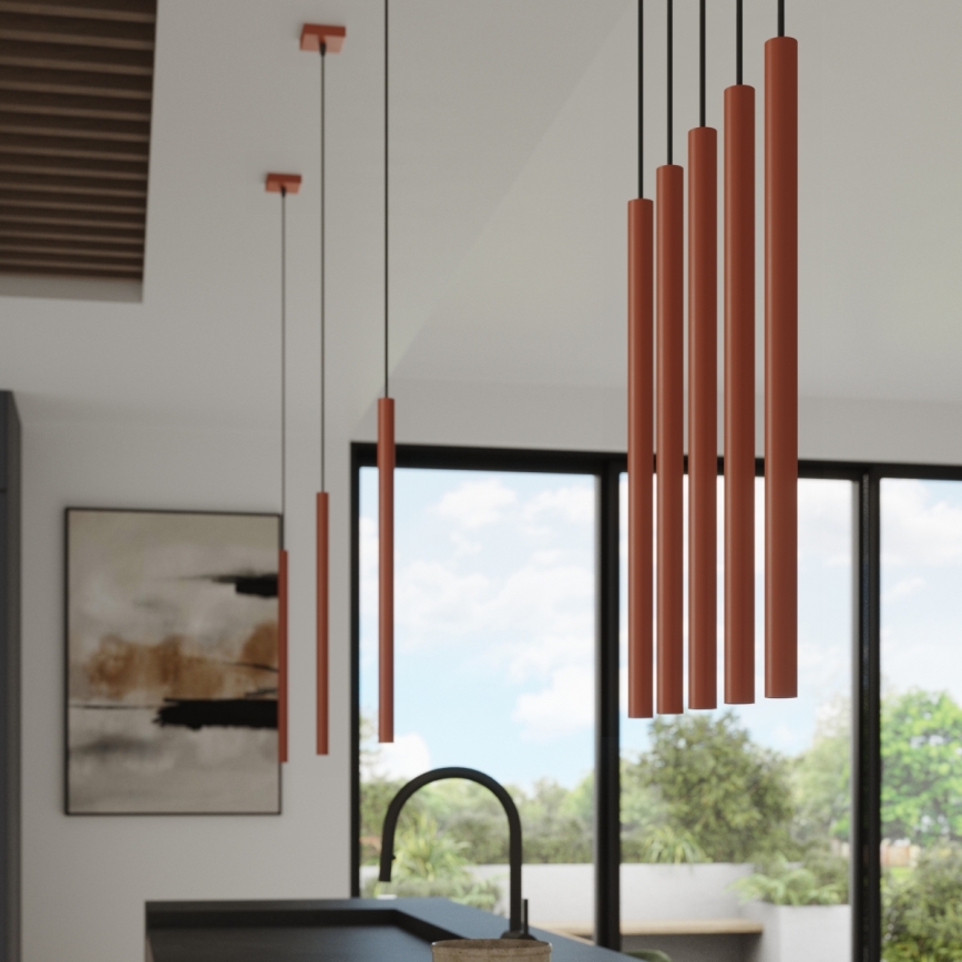 Lámpara colgante PASTELO 1xG9/8W/230V rojo