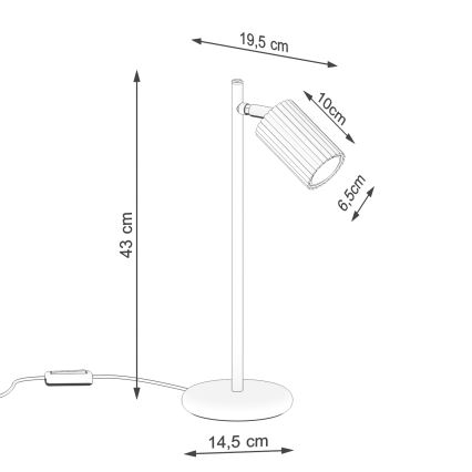 Lámpara de mesa KARBON 1xGU10/10W/230V blanco