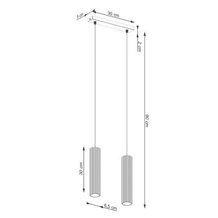 Lámpara colgante KARBON 2xGU10/10W/230V dorado