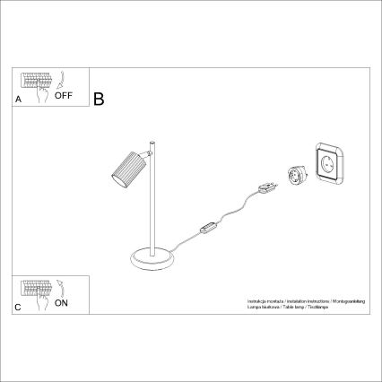 Lámpara de mesa KARBON 1xGU10/10W/230V negro