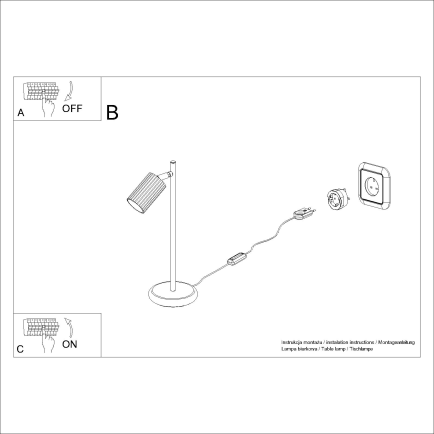 Lámpara de mesa KARBON 1xGU10/10W/230V negro
