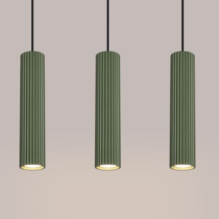 Lámpara colgante KARBON 3xGU10/10W/230V Verde