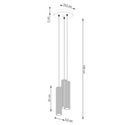 Lámpara colgante KARBON 3xGU10/10W/230V verde