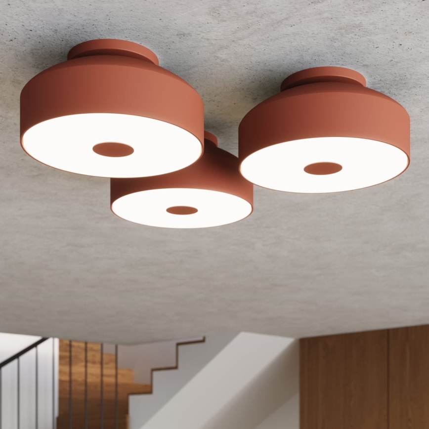 Lámpara de techo OMIQ 4xE27/15W/230V Ø 30 cm roja
