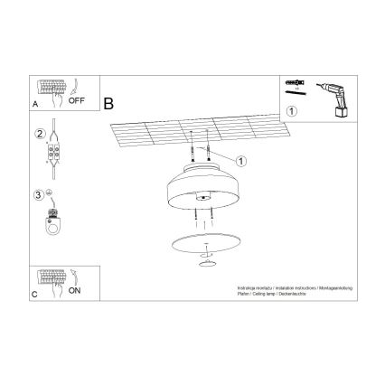 Lámpara de techo OMIQ 4xE27/15W/230V Ø 30 cm roja