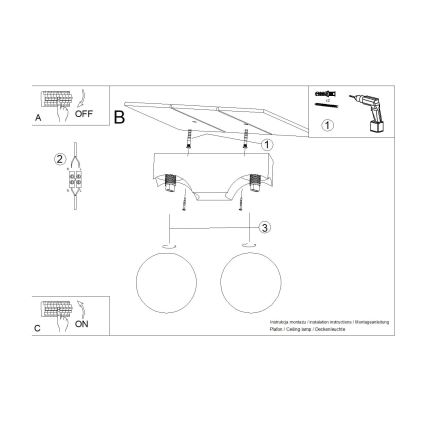 Plafón BULBO 2xG9/8W/230V haya/blanco