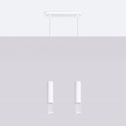 Lámpara colgante LAMI 2xGU10/10W/230V blanco