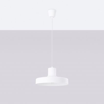 Lámpara colgante BILO 1xE27/15W/230V diá. 35 cm blanco