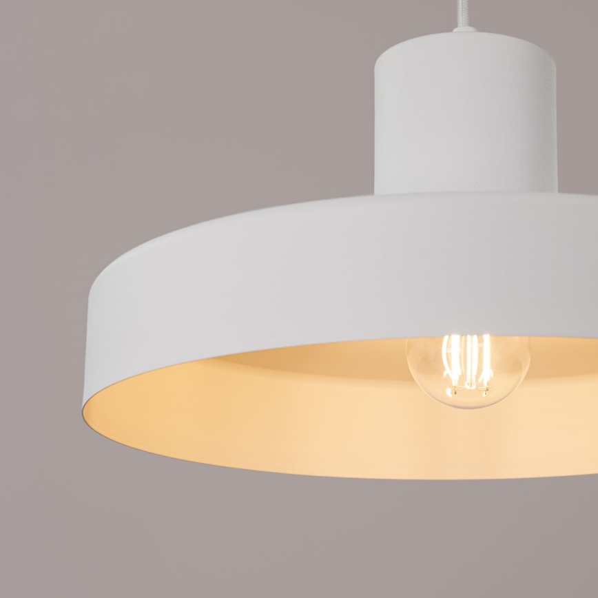 Lámpara colgante BILO 1xE27/15W/230V diá. 35 cm blanco
