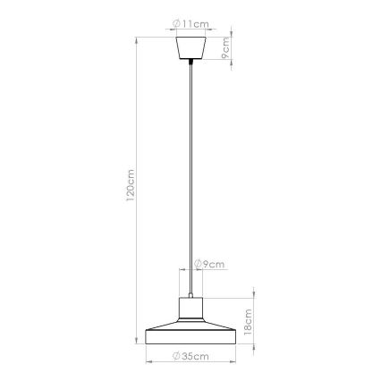Lámpara colgante BILO 1xE27/15W/230V diá. 35 cm blanco