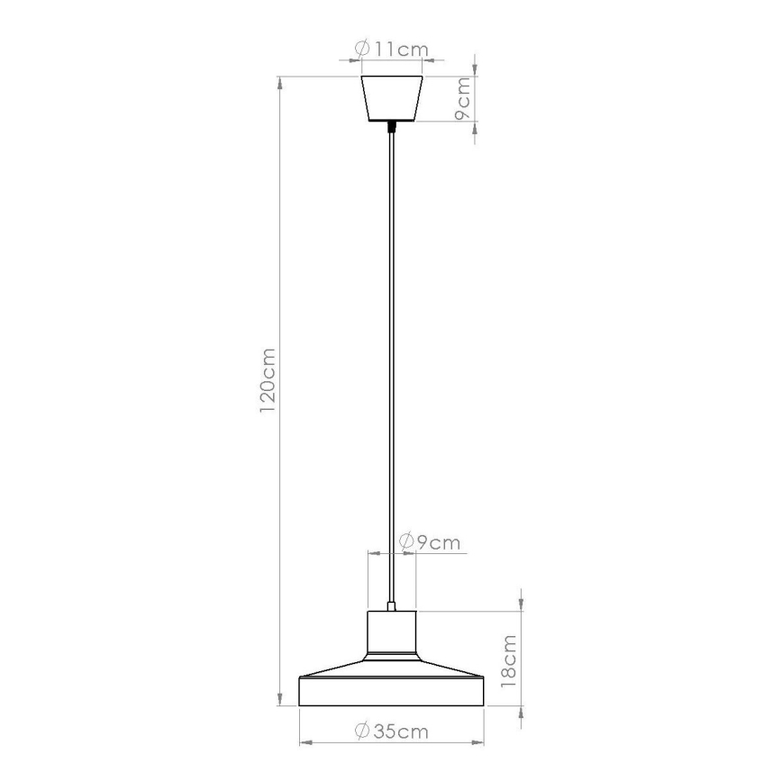 Lámpara colgante BILO 1xE27/15W/230V diá. 35 cm blanco