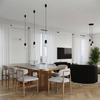 Lámpara de mesa HALO 1xG9/8W/230V diá. 12 cm negro