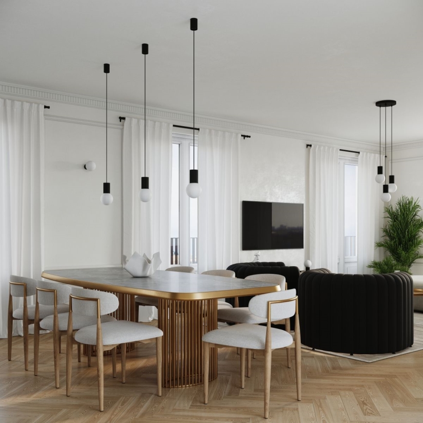 Lámpara de mesa HALO 1xG9/8W/230V diá. 12 cm negro