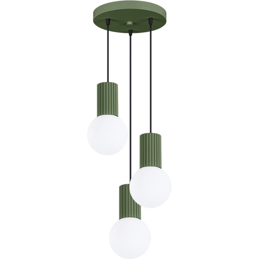 Lámpara colgante HALO 3xG9/8W/230V diá. 25 cm verde