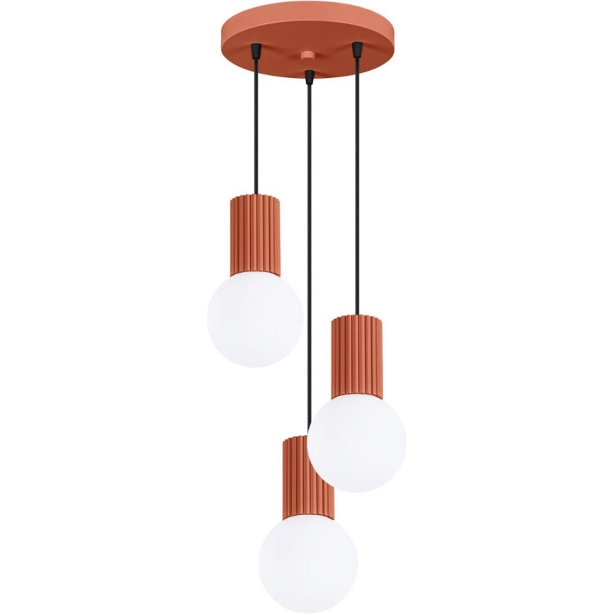 Lámpara colgante HALO 3xG9/8W/230V diá. 25 cm naranja