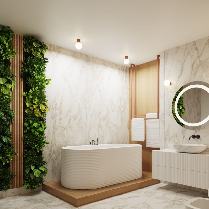 Aplique de baño HALO 1xG9/8W/230V diá. 12 cm IP44 marrón
