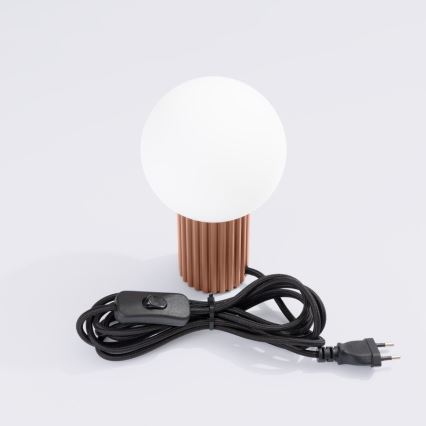 Lámpara de mesa HALO 1xG9/8W/230V diá. 12 cm marrón