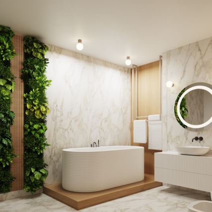 Aplique de baño HALO 1xG9/8W/230V diá. 12 cm IP44 beige