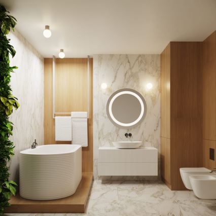 Plafón de baño HALO 1xG9/8W/230V diá. 12 cm IP44 beige