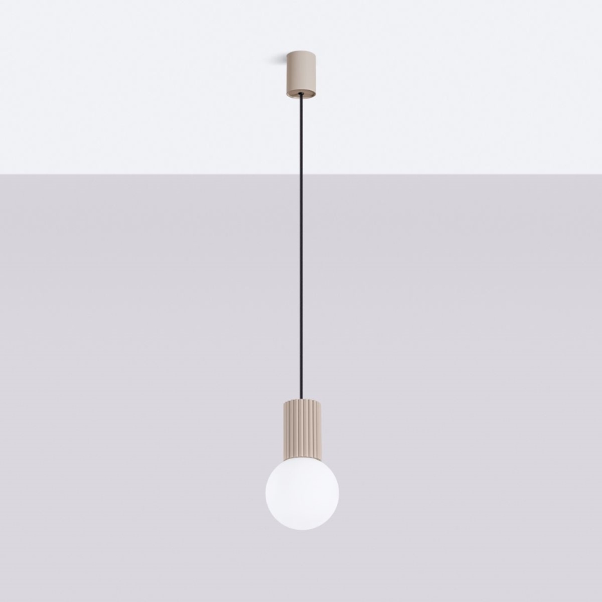 Lámpara colgante HALO 1xG9/8W/230V diá. 12 cm beige