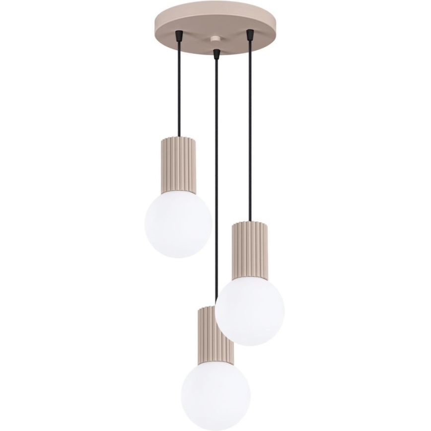 Lámpara colgante HALO 3xG9/8W/230V diá. 25 cm beige