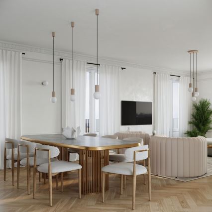 Lámpara de mesa HALO 1xG9/8W/230V diá. 12 cm beige