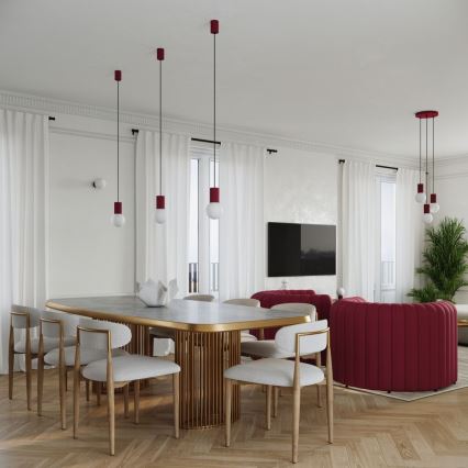 Lámpara de mesa HALO 1xG9/8W/230V diá. 12 cm rojo