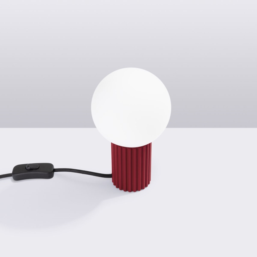 Lámpara de mesa HALO 1xG9/8W/230V diá. 12 cm rojo