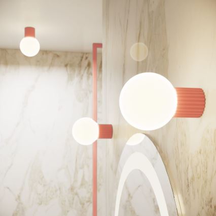Aplique de baño HALO 1xG9/8W/230V diá. 12 cm IP44 rosa